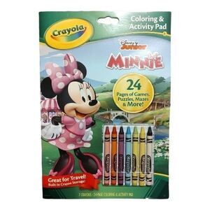 Crayola Coloring & Activity Pad Disney Junior Minnie 24 pgs Games Puzzles Mazes